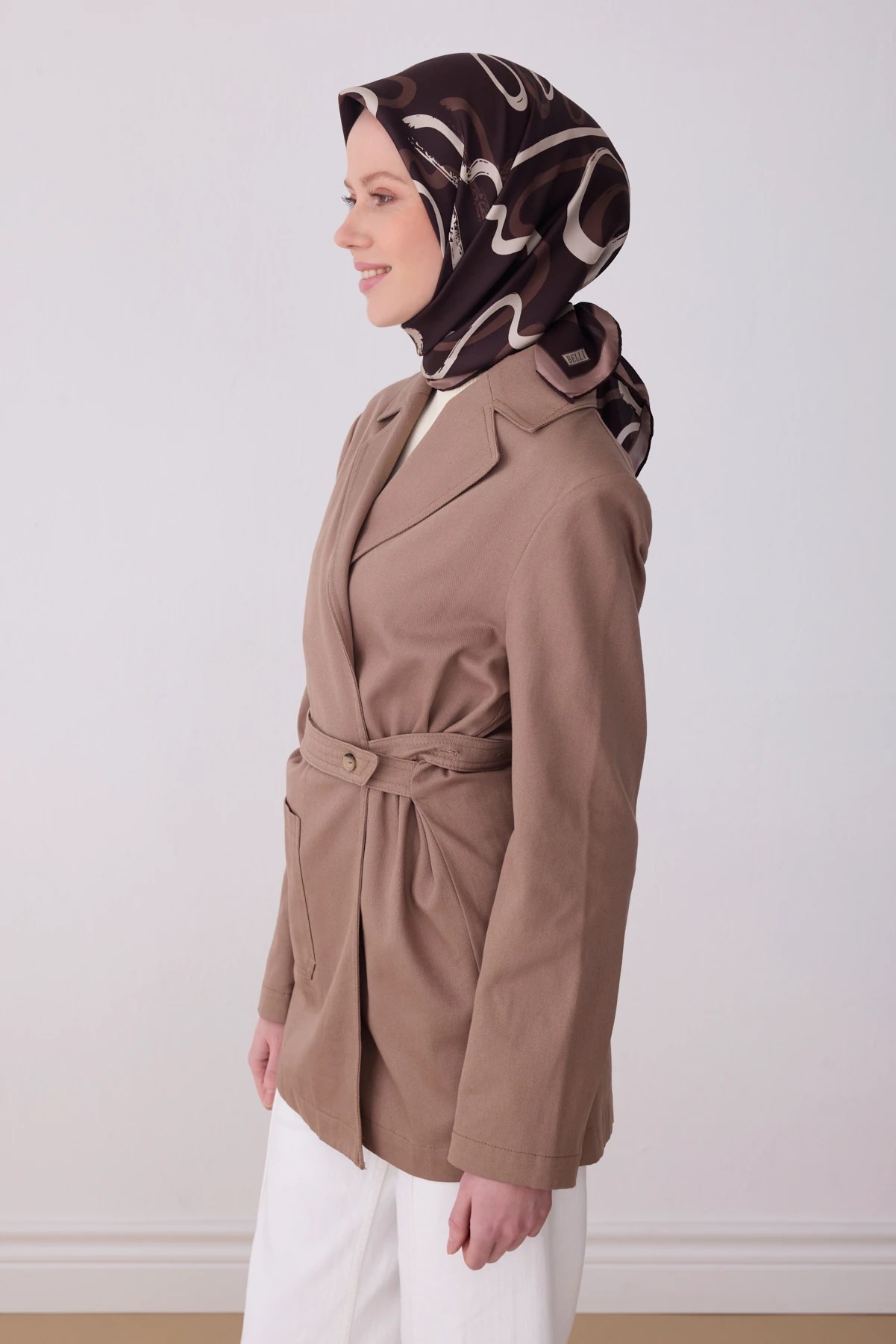 Belli Twill İpek Desenli Eşarp 4309D