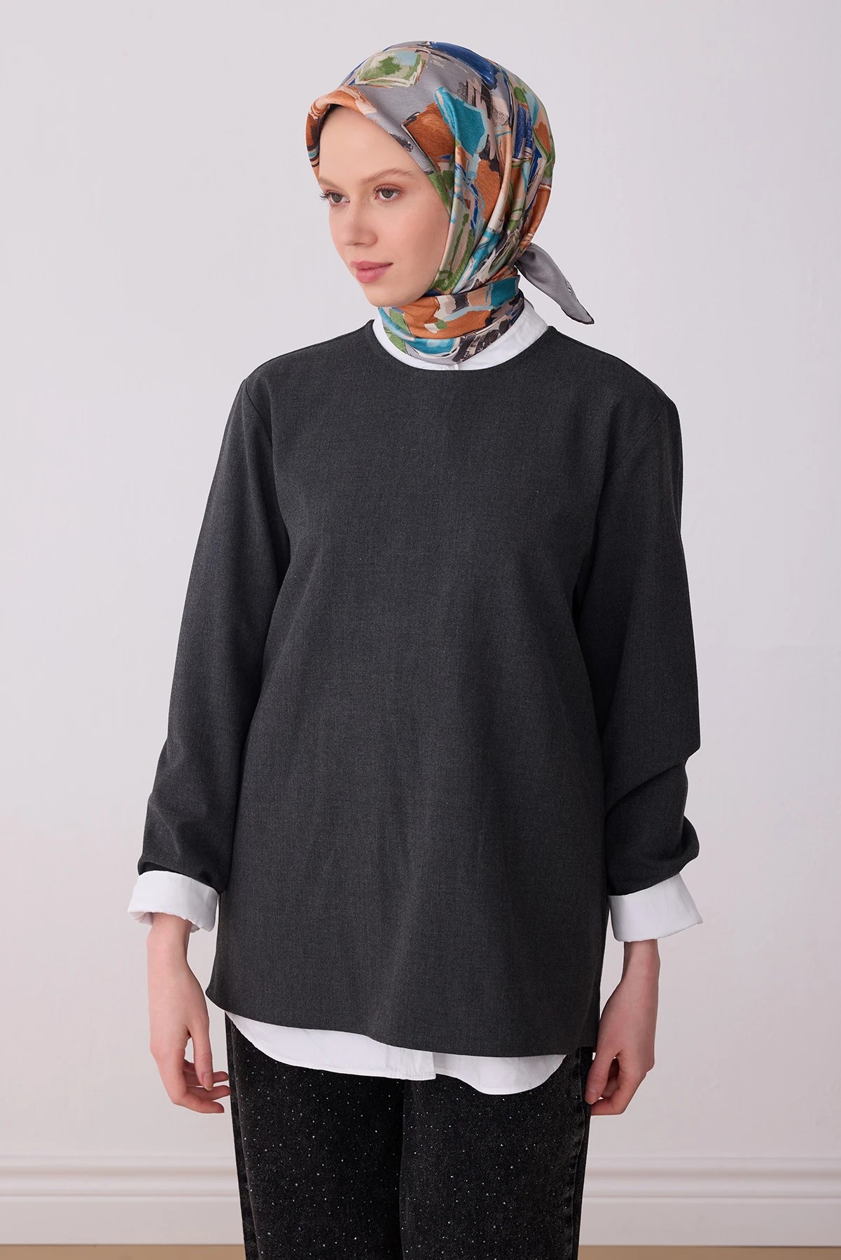 Belli Twill İpek Desenli Eşarp 4310D