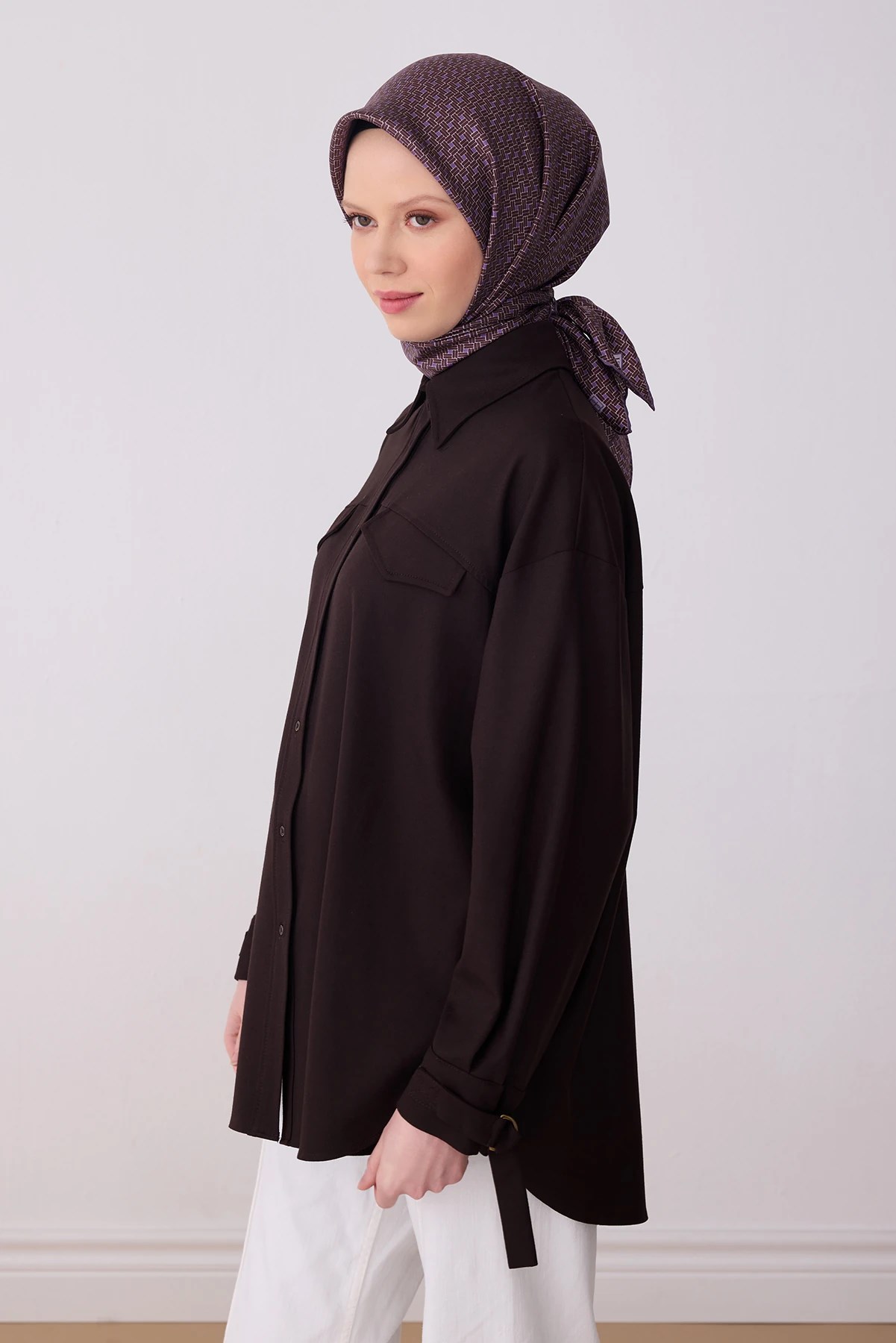 Belli Twill İpek Desenli Eşarp 4317D