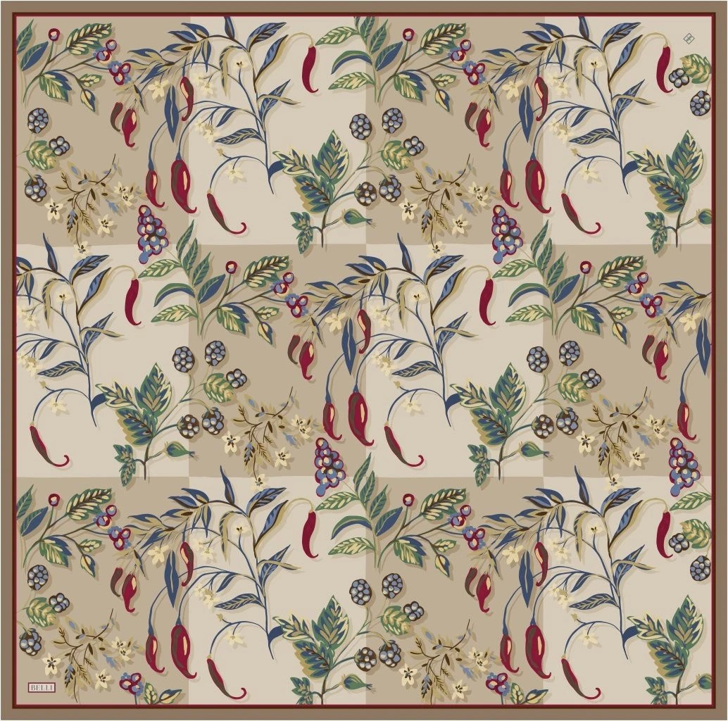 Belli Twill İpek Desenli Eşarp 4320D