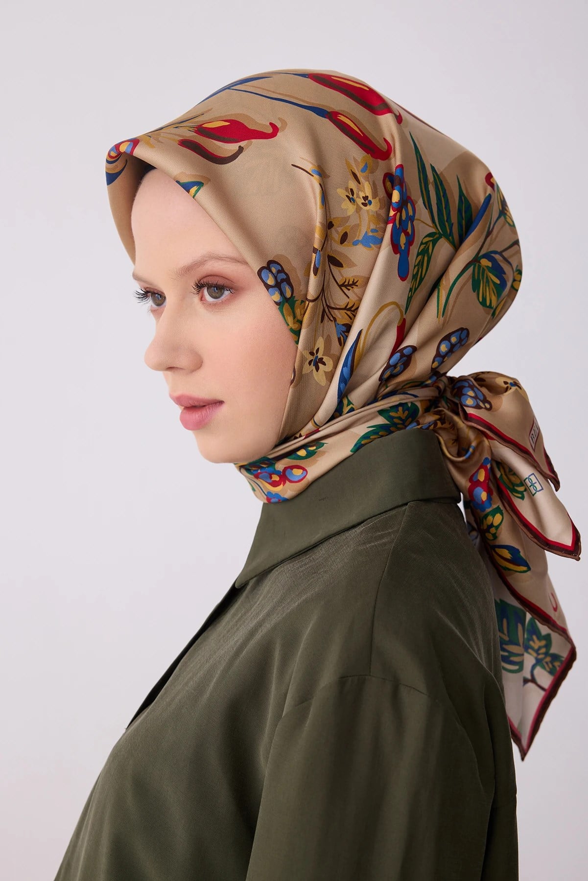 Belli Twill İpek Desenli Eşarp 4320D