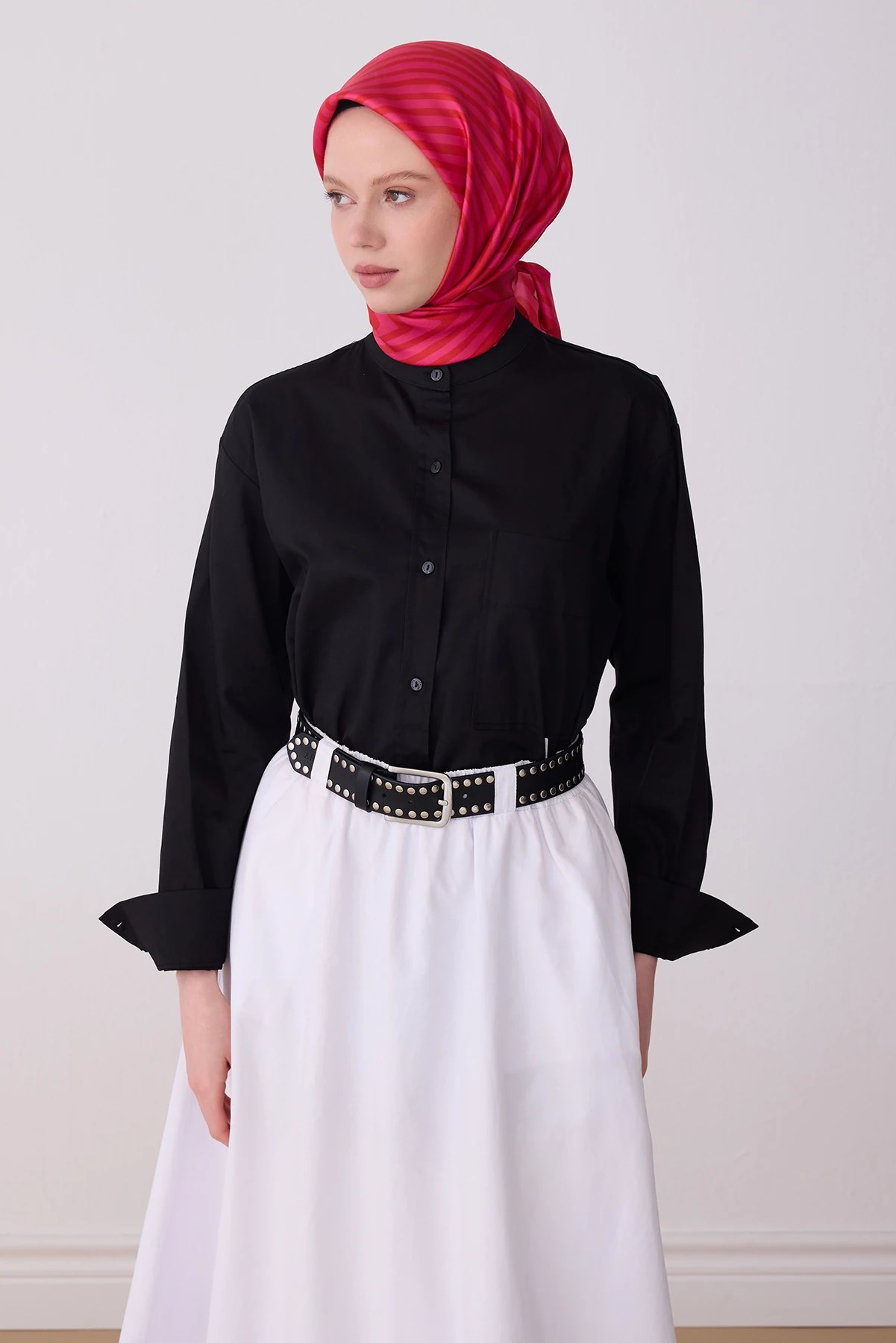 Belli Twill İpek Desenli Eşarp 4325D