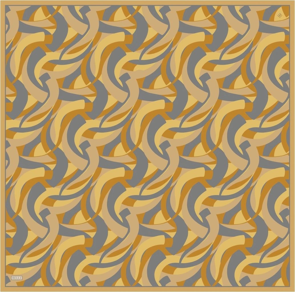 Belli Twill İpek Desenli Eşarp 4327D