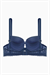 Çapraz Lastik Detaylı Dantelli Dekolte Sütyen - Double Push Up - Fashion - 2510 - Mavi