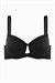 Çapraz Lastik Detaylı Dantelli Dekolte Sütyen - Double Push Up - Fashion - 2510 - Siyah