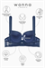 Çapraz Lastik Detaylı Dantelli Dekolte Sütyen - Double Push Up - Fashion - 2510 - Mavi