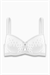 Çapraz Lastik Detaylı Dantelli Dekolte Sütyen - Double Push Up - Fashion - 2510 - Ekru