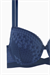Çapraz Lastik Detaylı Dantelli Dekolte Sütyen - Double Push Up - Fashion - 2510 - Mavi