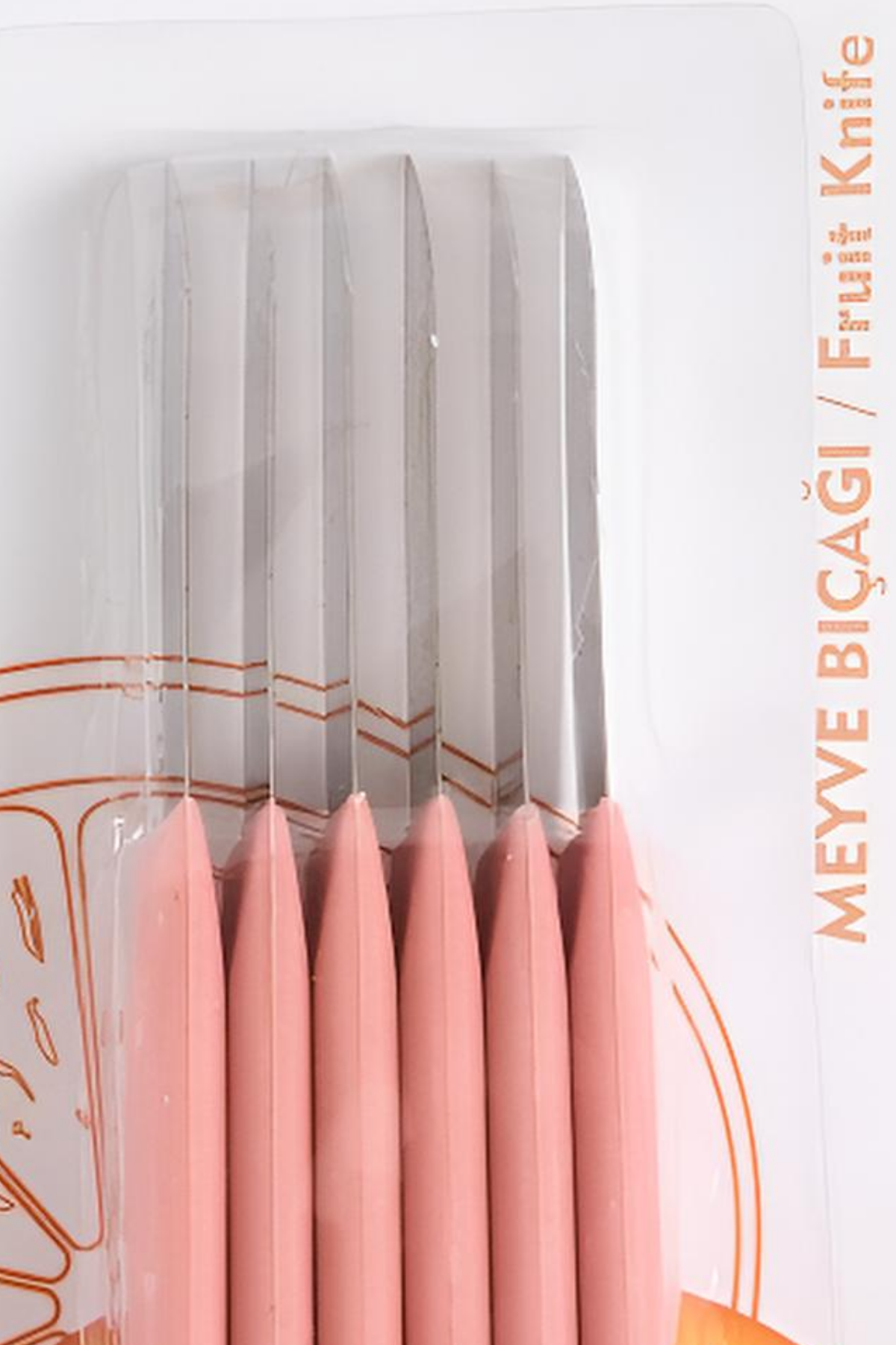 ÇetCook Pembe Saplı Meyve Bıçağı 6'lı