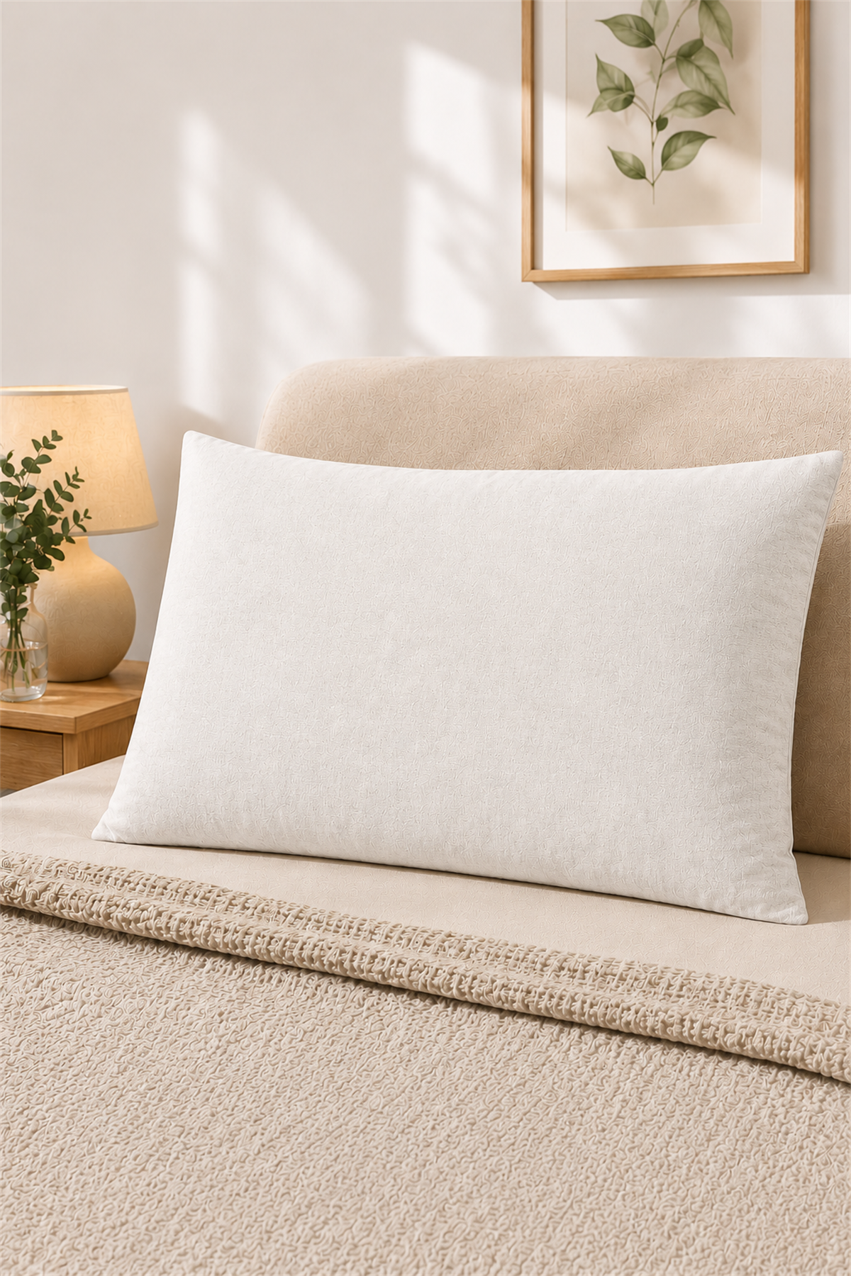 ÇetHome 50x70 cm Ekru Yastık Koruyucu Kapaklı Kılıf