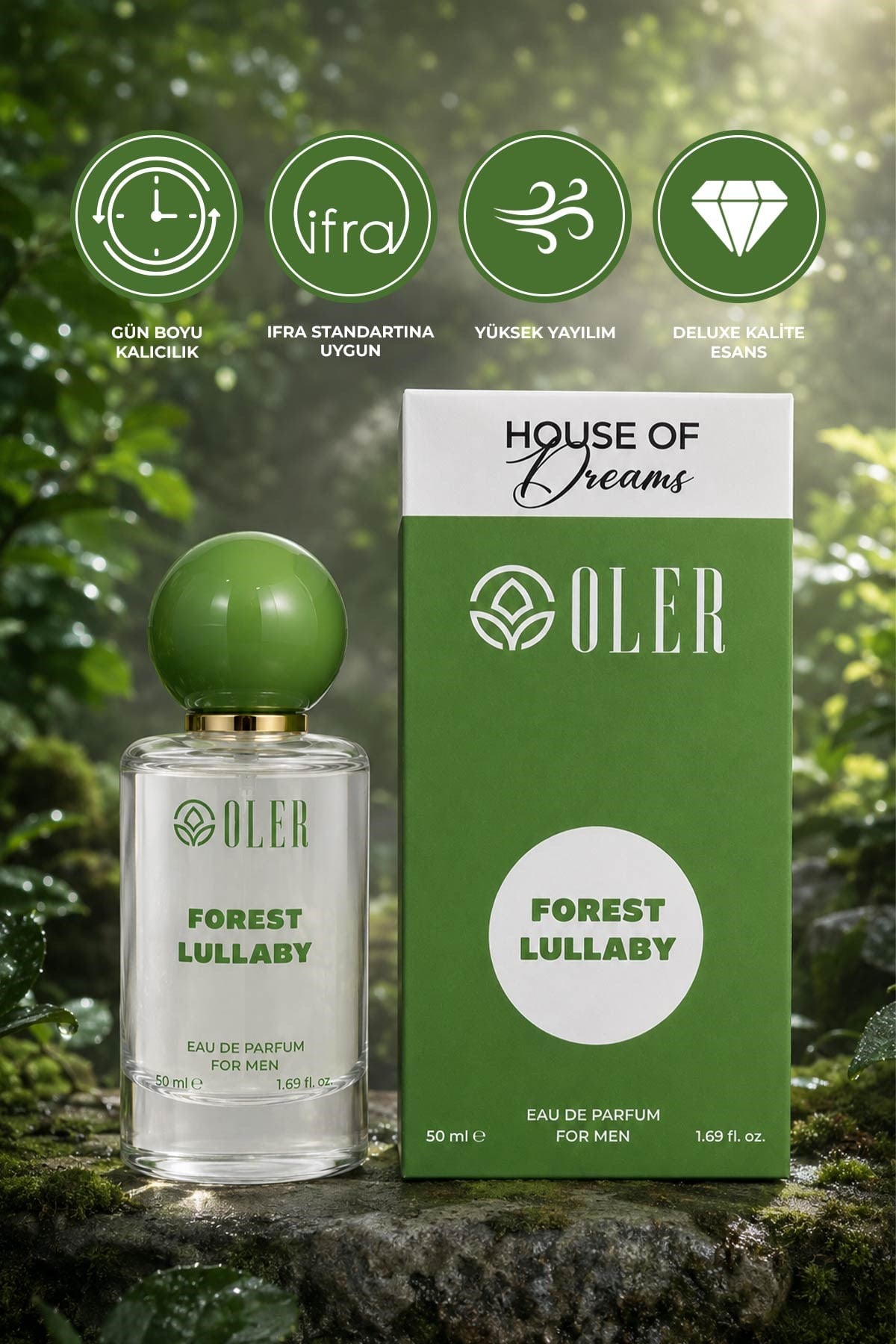 House of Dreams Forest Lullaby Erkek Parfüm EDP 50 ml | Elma | Bergamot | Lavanta | Adaçayı | Sedir | Vetiver