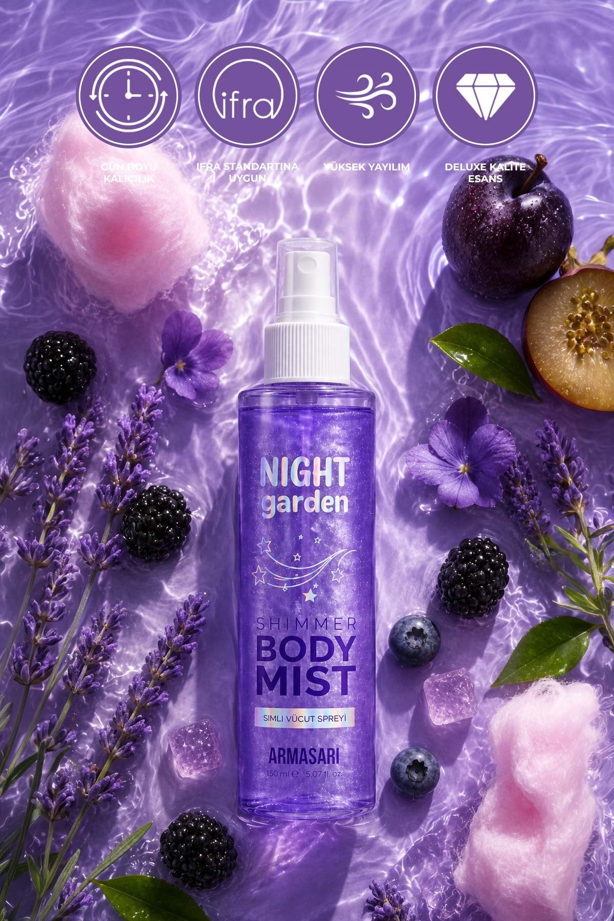 Night Garden Simli Vücut Spreyi | ShimmerBody Mist | Night Garden | Simli Vücut Spreyi 150 ml