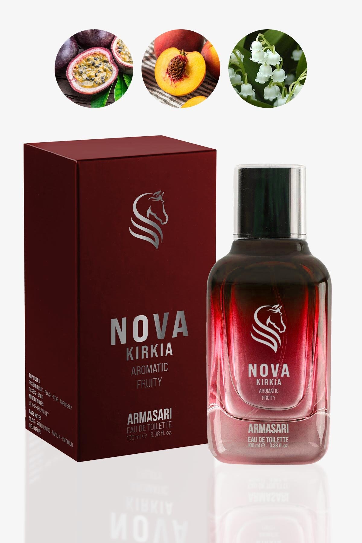 Nova Kirkia Edp Kalıcı Erkek Parfüm 100ml | Meyveli ve Çiçeksi | Armut, Frenk Üzümü, Misk, Sandal