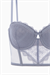 Rosali Dantelli Büstiyer Sütyen - Soft Push Up, Dolgulu  - Fashion - 2501 - Gri