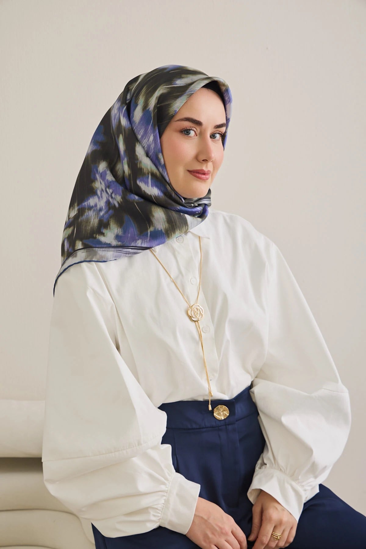 Silk Home Twill İpek Desenli Eşarp 11502