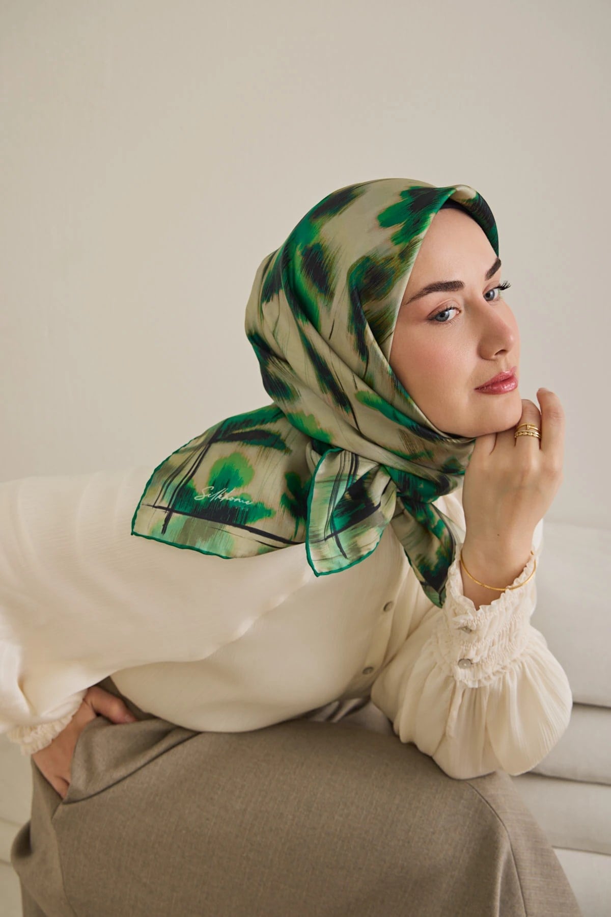 Silk Home Twill İpek Desenli Eşarp 11502