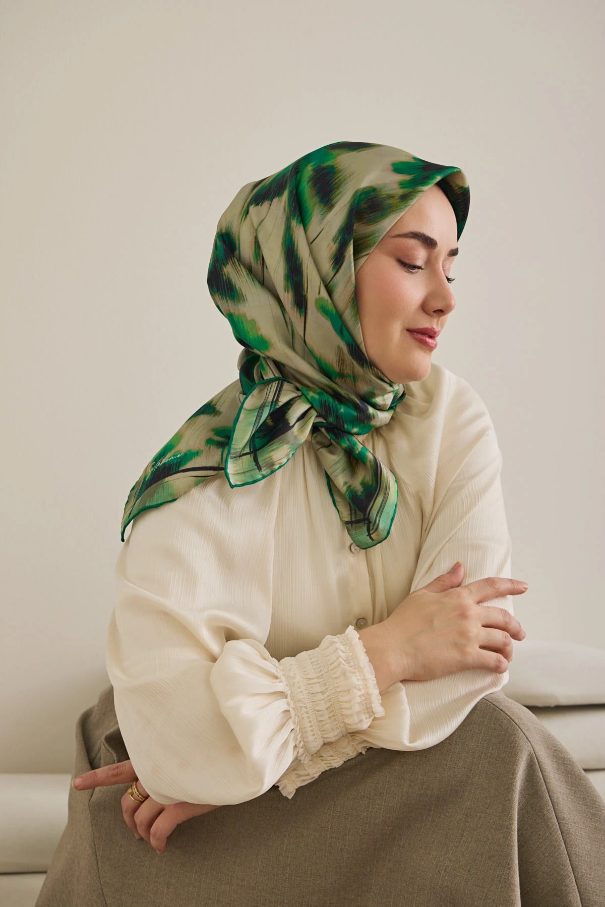 Silk Home Twill İpek Desenli Eşarp 11502