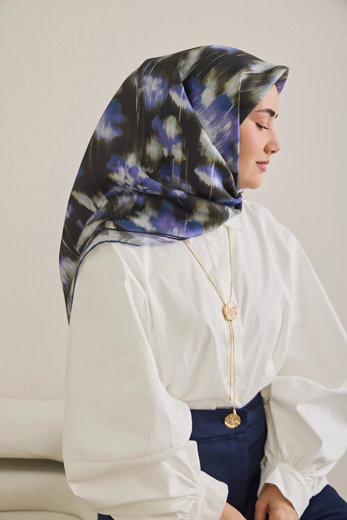 Silk Home Twill İpek Desenli Eşarp 11502