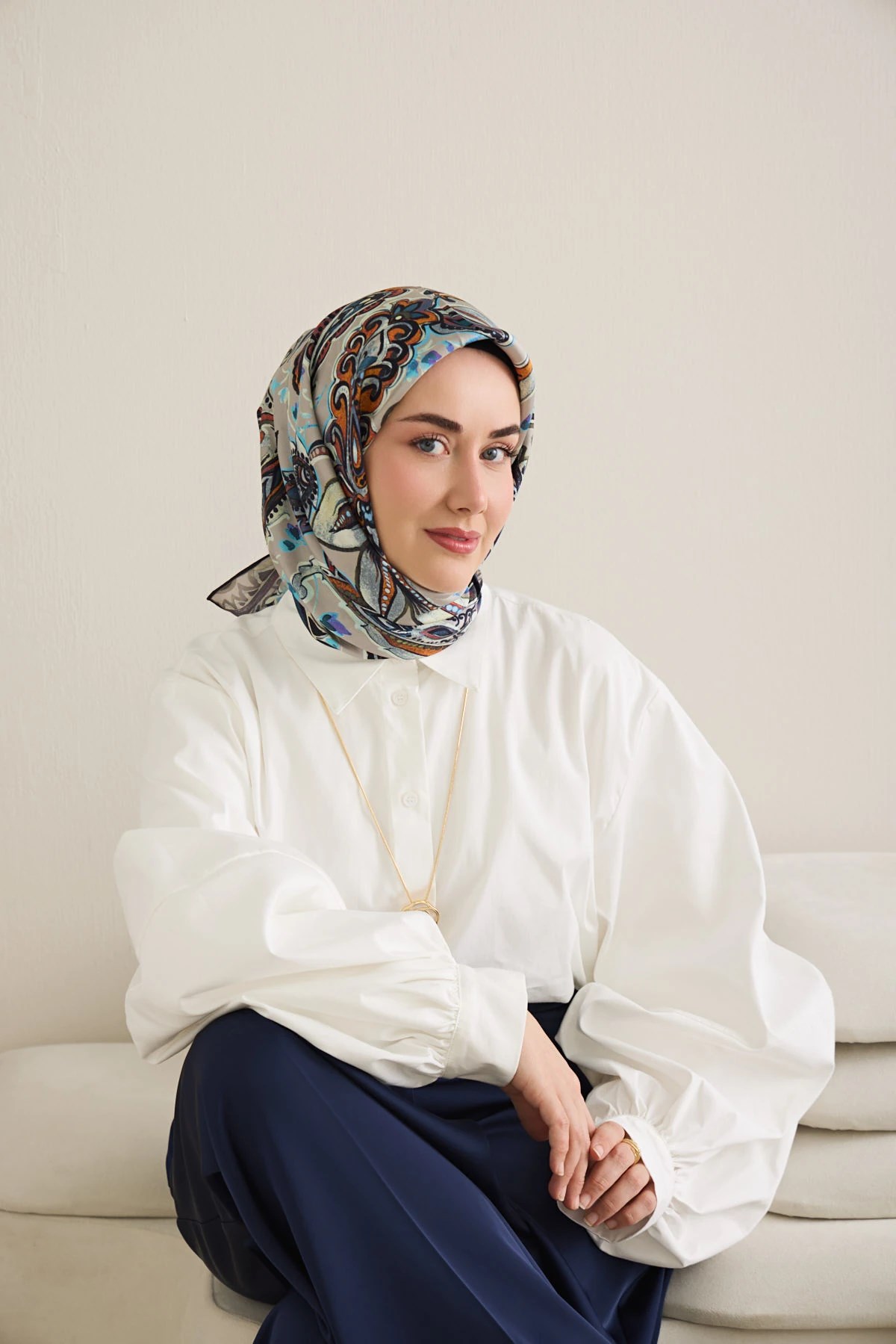 Silk Home Twill İpek Desenli Eşarp 11504
