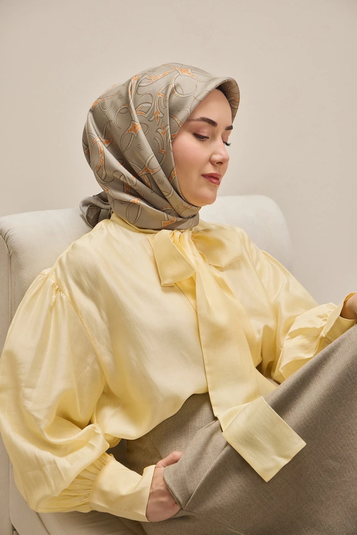 Silk Home Twill İpek Desenli Eşarp 11509