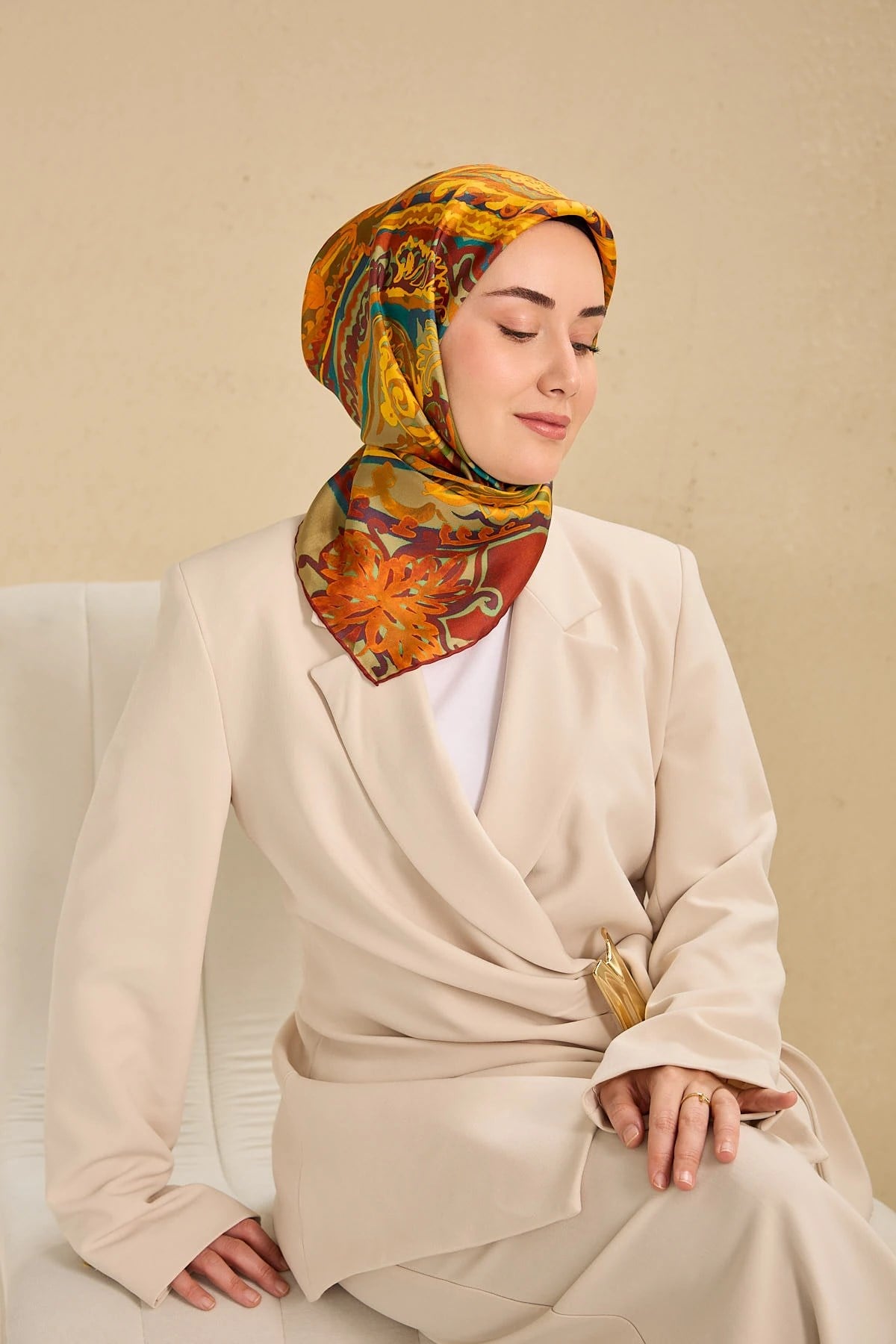 Silk Home Twill İpek Desenli Eşarp 11512