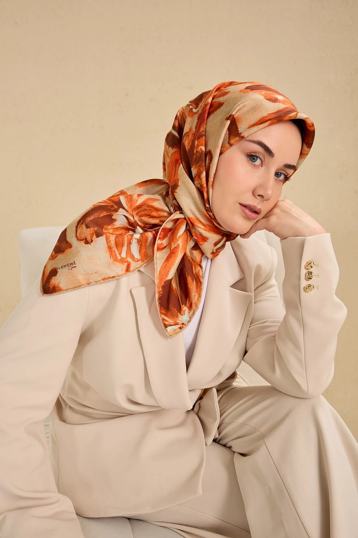 Silk Home Twill İpek Desenli Eşarp 11513