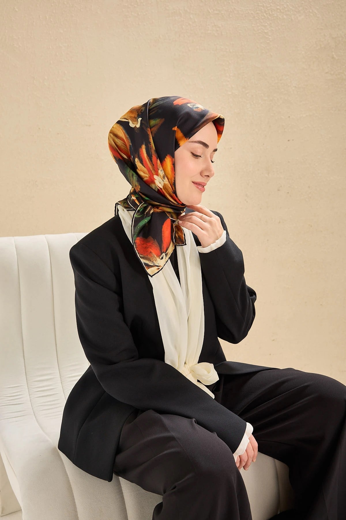 Silk Home Twill İpek Desenli Eşarp 11513