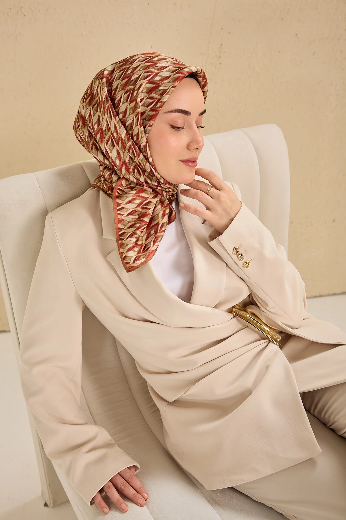 Silk Home Twill İpek Desenli Eşarp 11516
