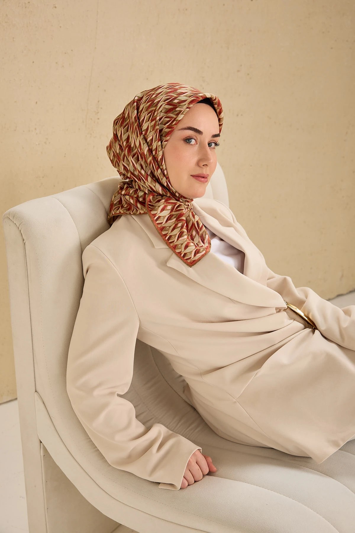 Silk Home Twill İpek Desenli Eşarp 11516