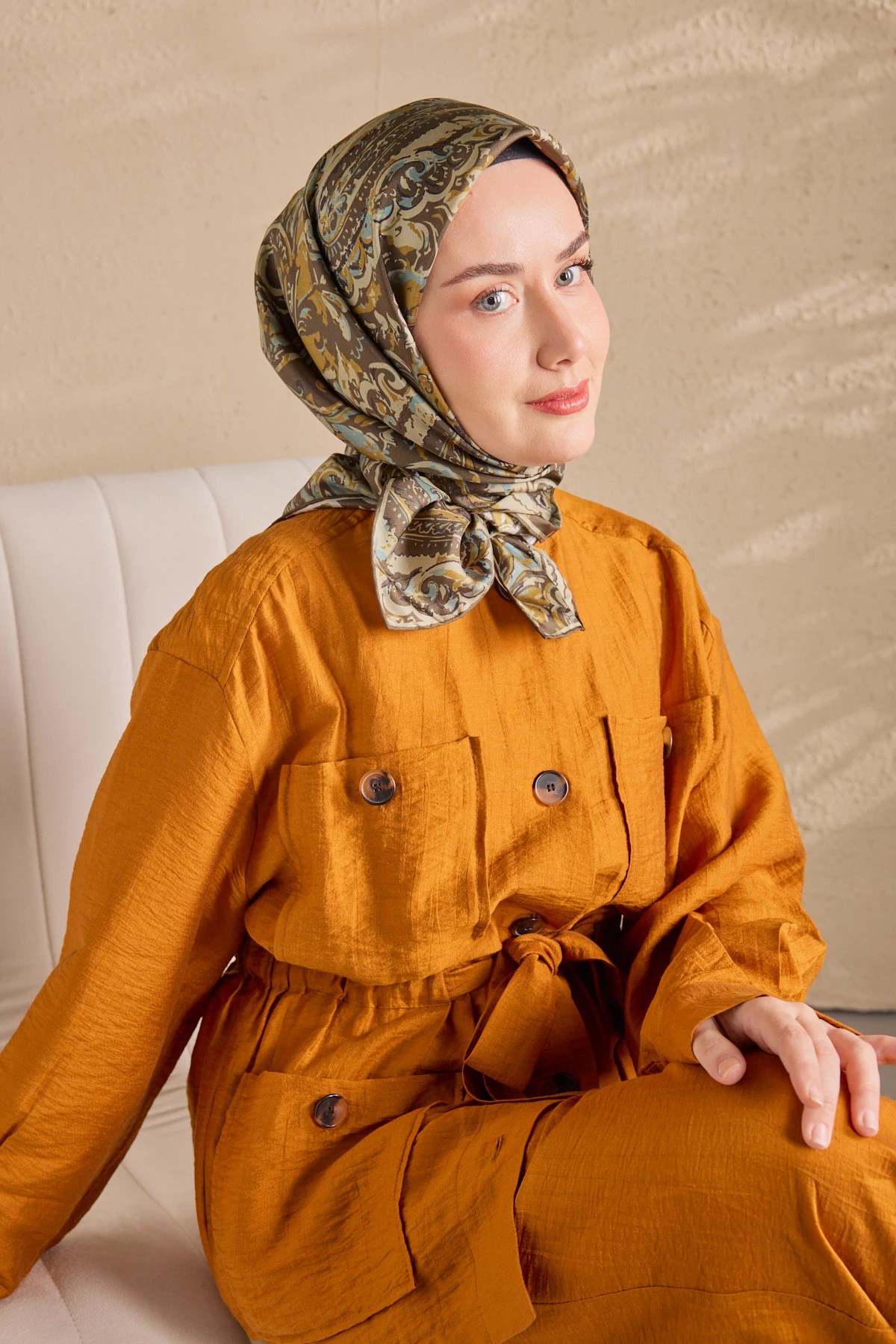 Silk Home Twill İpek Desenli Eşarp 11519