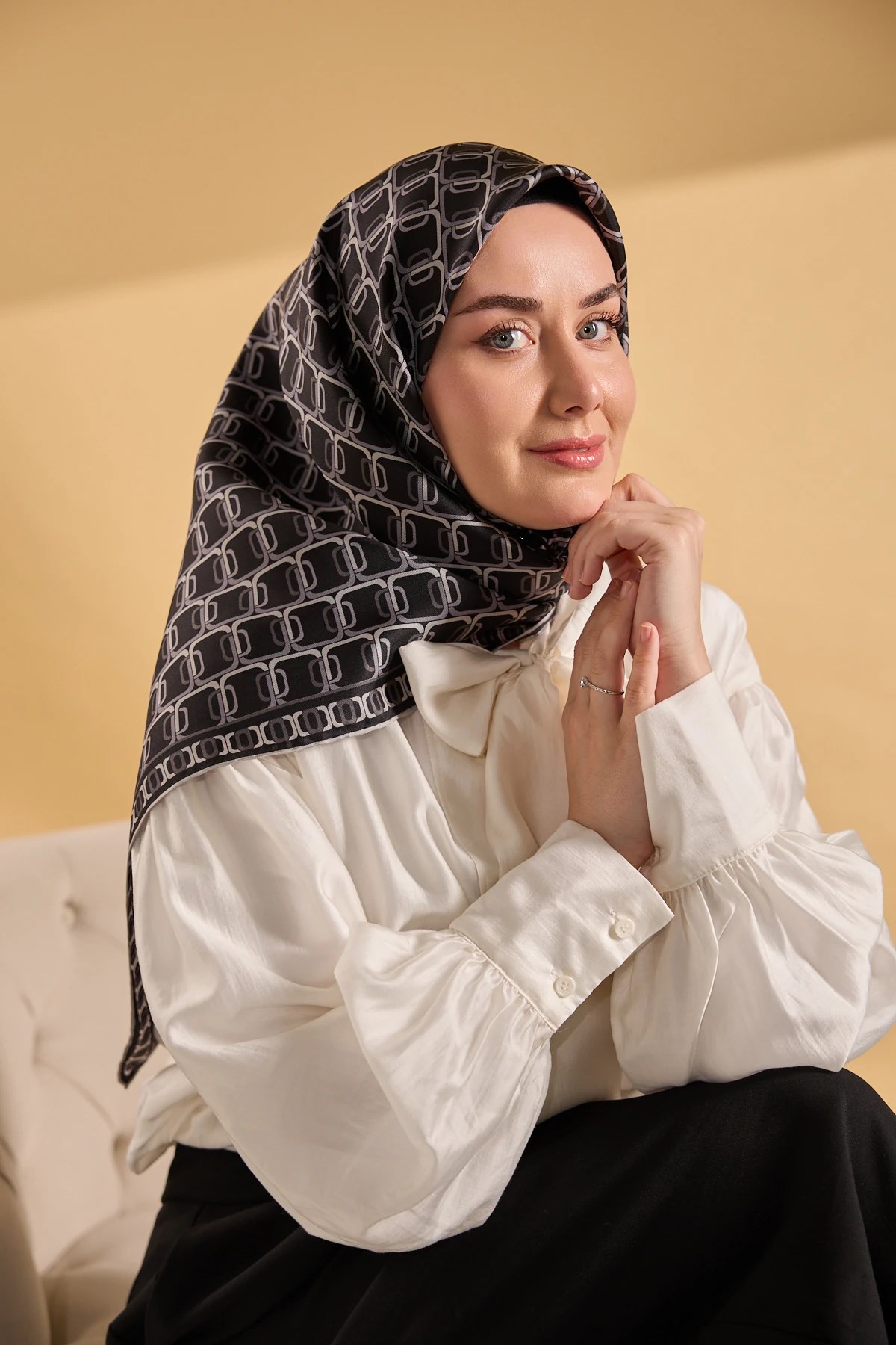 Silk Home Twill İpek Desenli Eşarp 11521