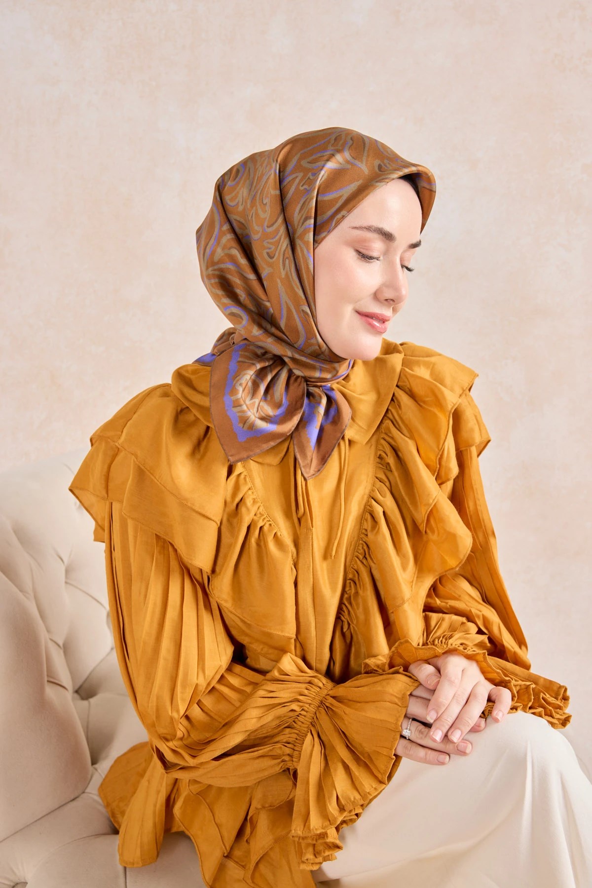 Silk Home Twill İpek Desenli Eşarp 11522