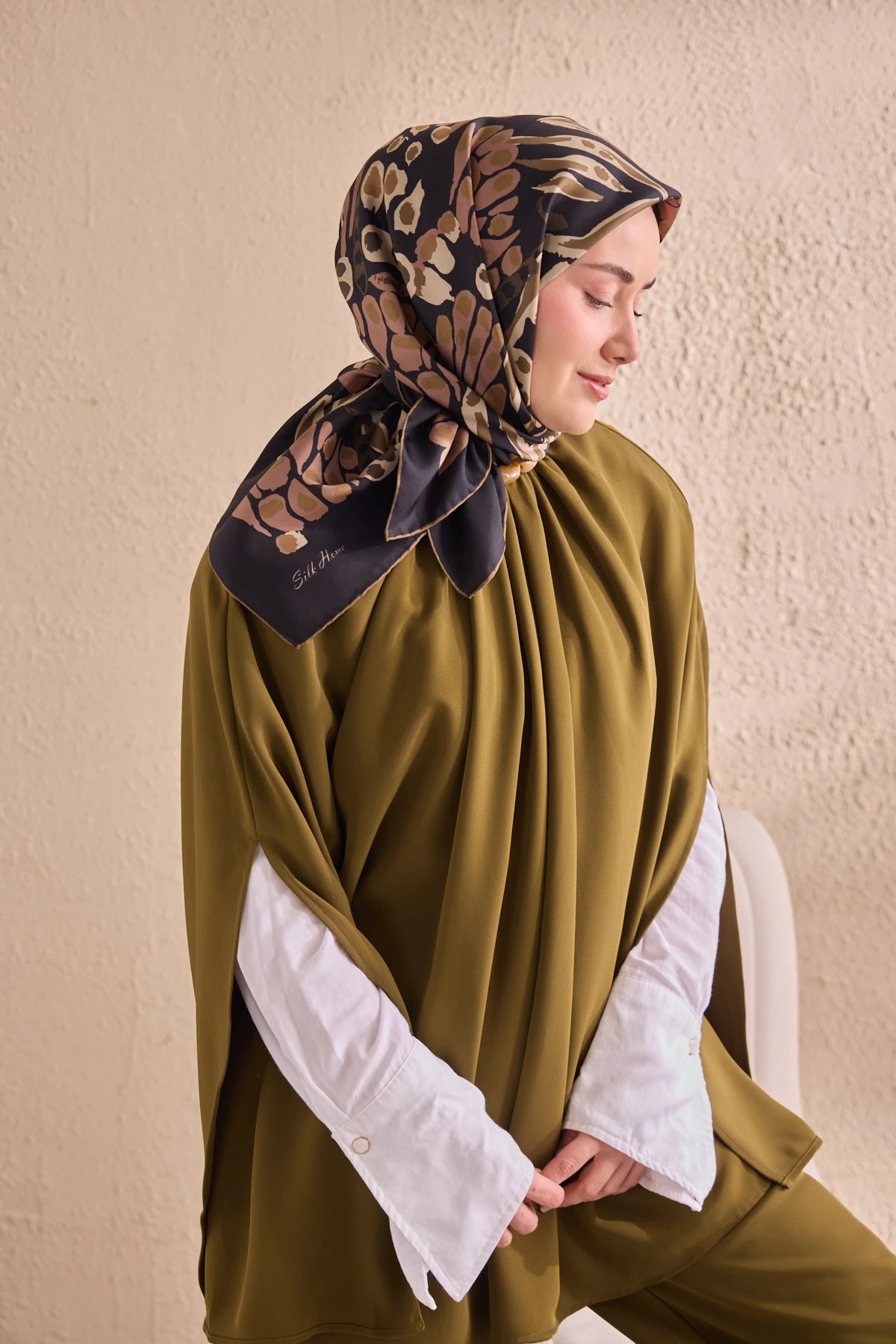 Silk Home Twill İpek Desenli Eşarp 11531
