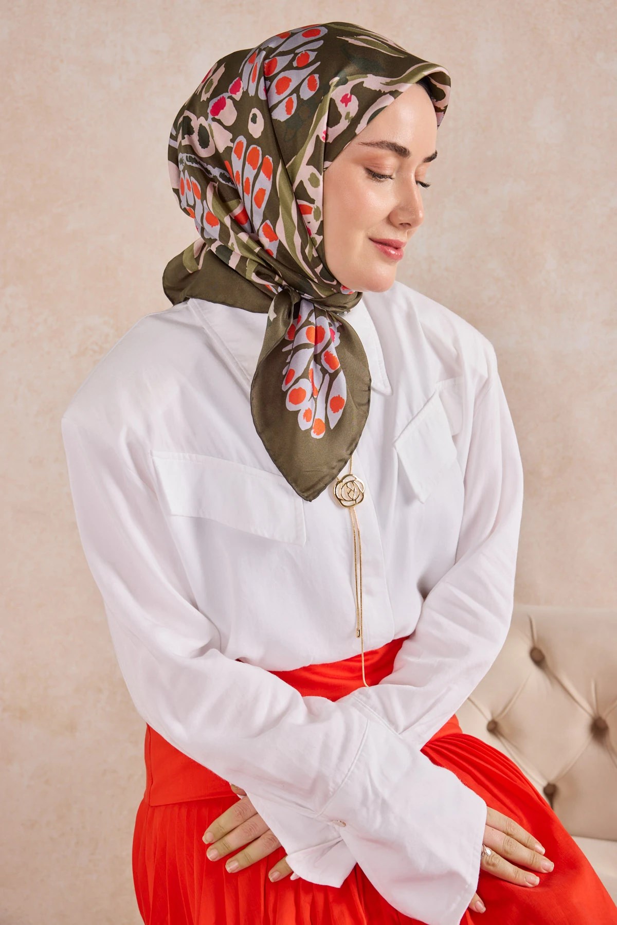 Silk Home Twill İpek Desenli Eşarp 11531