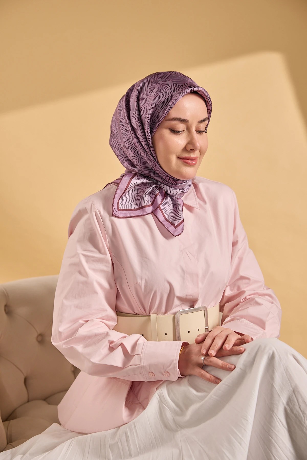 Silk Home Twill İpek Desenli Eşarp 11536