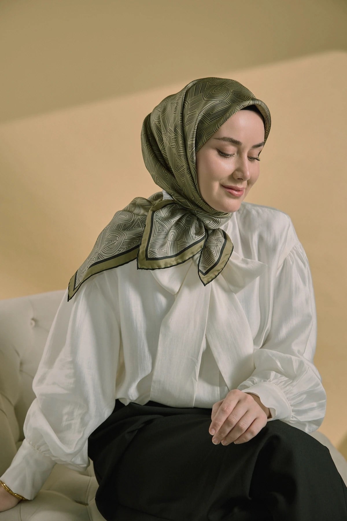 Silk Home Twill İpek Desenli Eşarp 11536