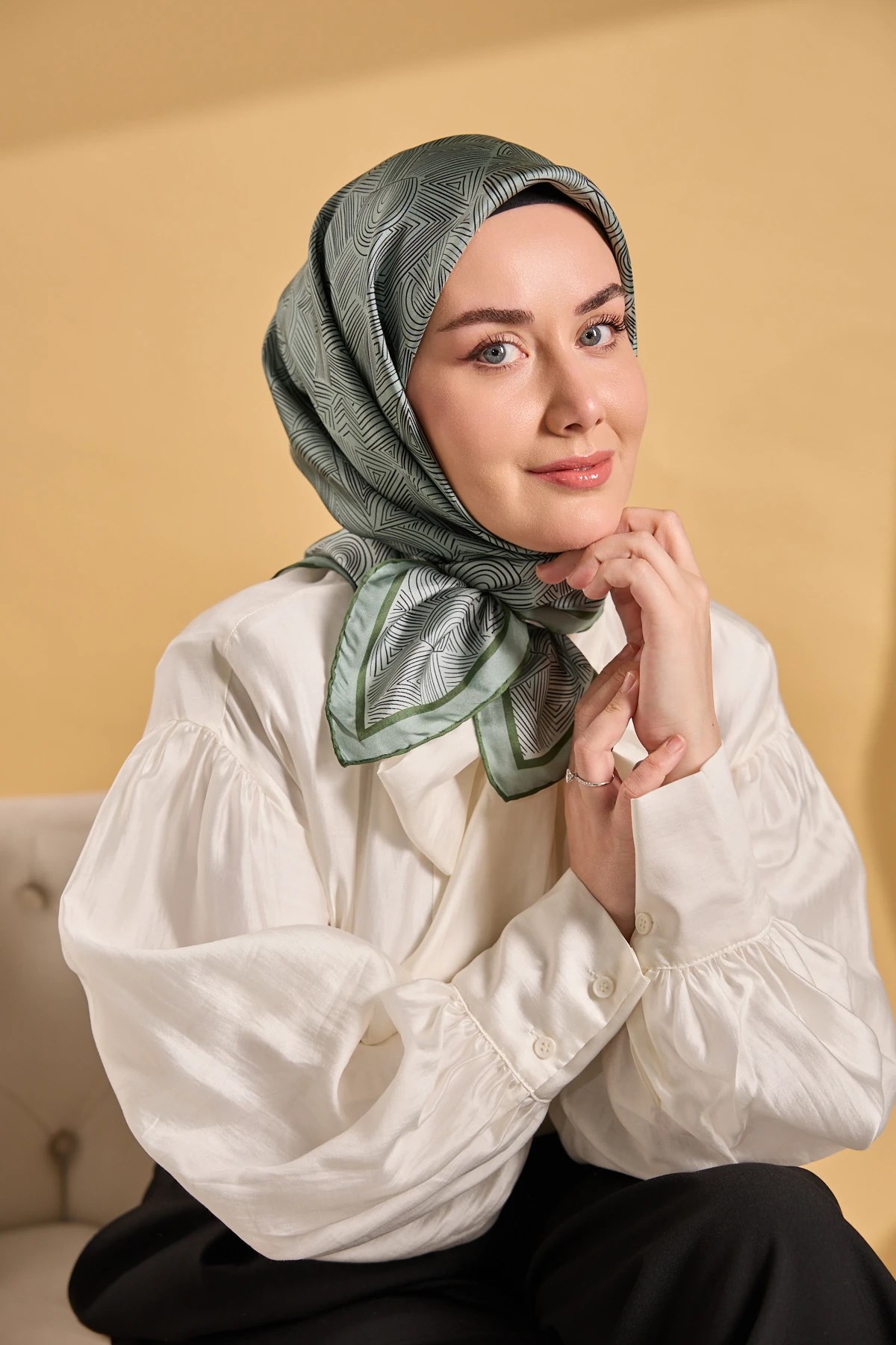Silk Home Twill İpek Desenli Eşarp 11536