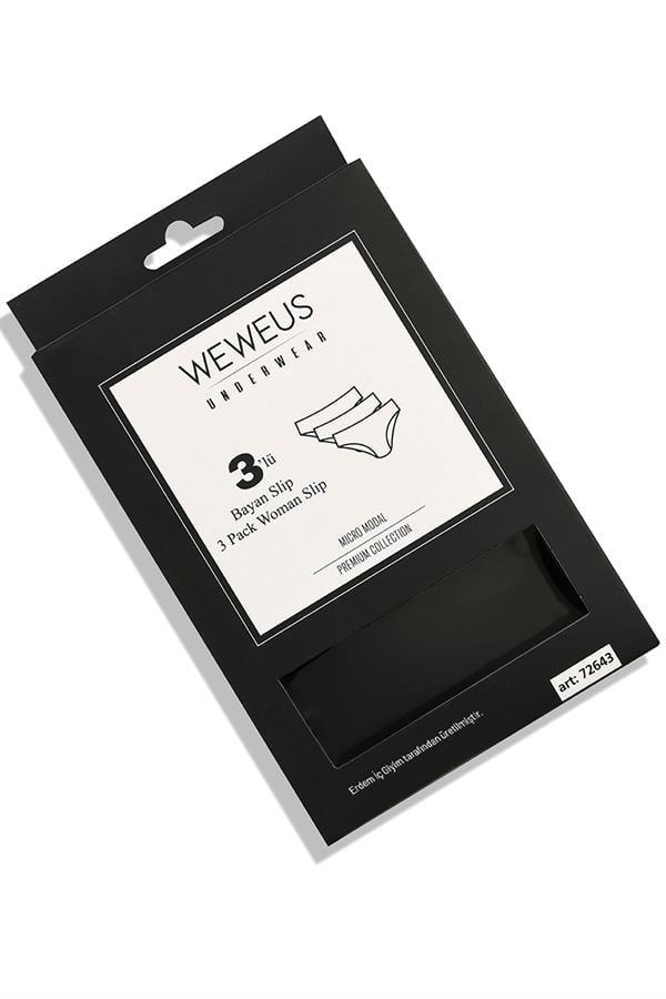 WeWeus 3'lü Beyaz Micro Modal Premium Kadın Külot 72643