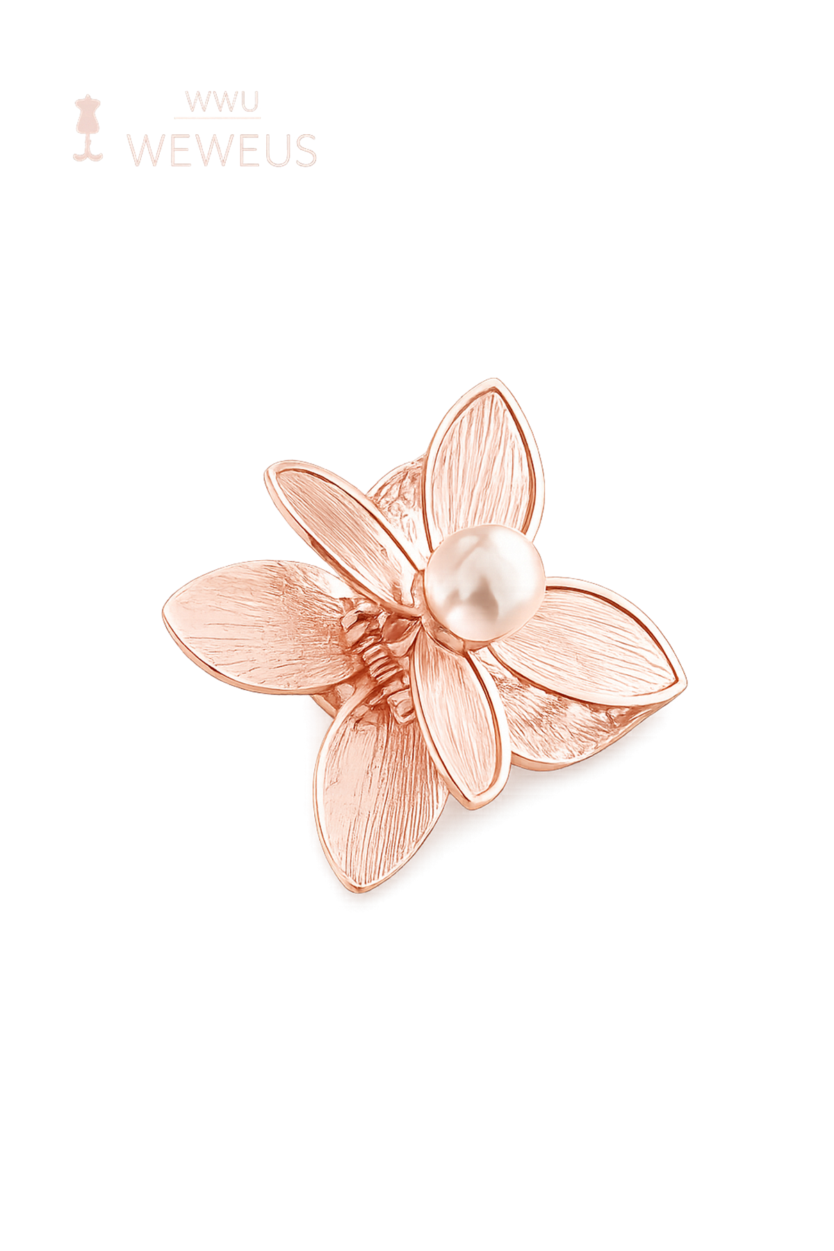 WeWeus Çiçek İncili Rose Metal Mini Premium Mandal Toka