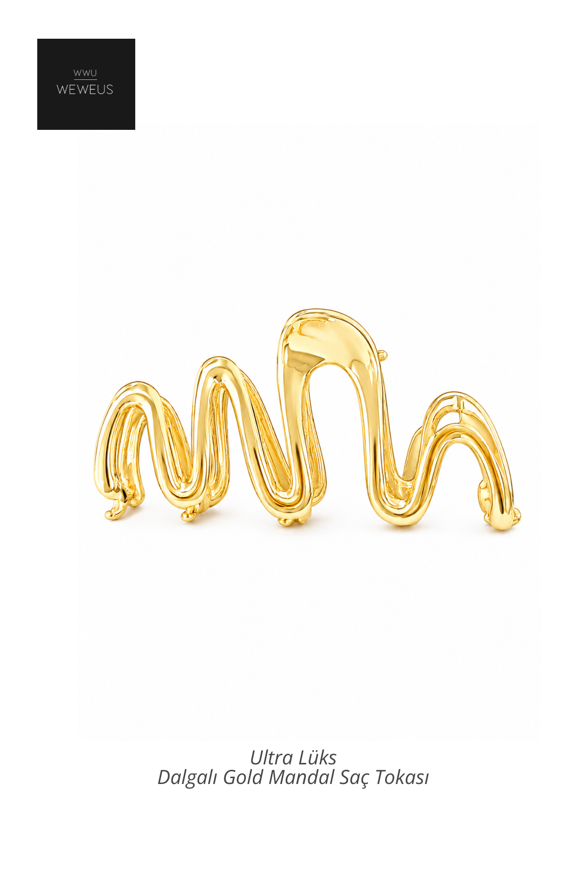 WeWeus Gold Altın Rengi Metal Lüks Zigzag Mandal Toka