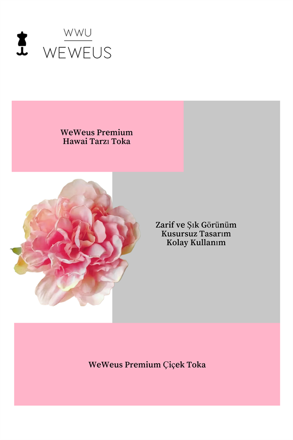 WeWeus Kadın Hawai Stili Pembe Şık Çiçek Premium Toka