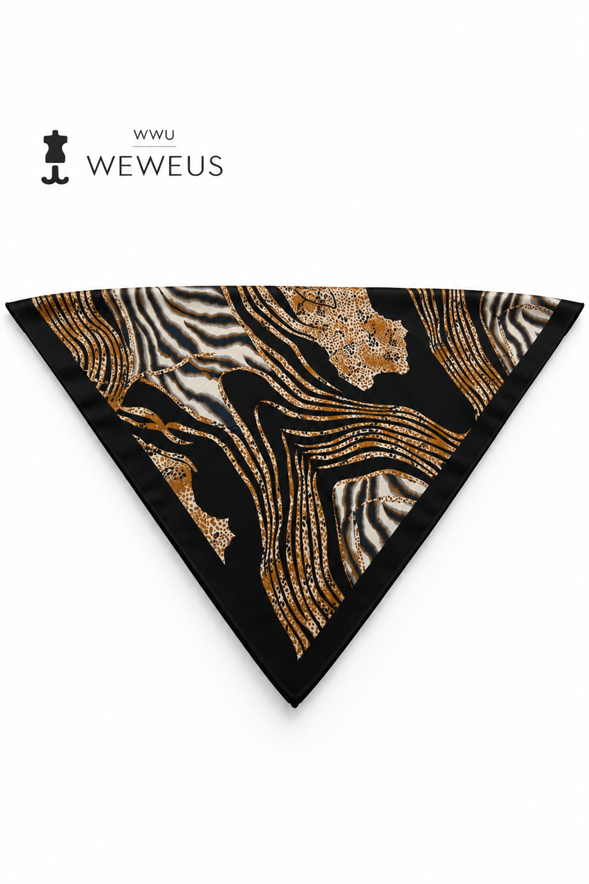 WeWeus Kahverengi Desen İnce Omuz Şalı & Fular 90x90 cm