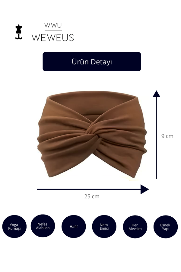 WeWeus KoyuKahve Düz Premium Kadın Saç Bandı