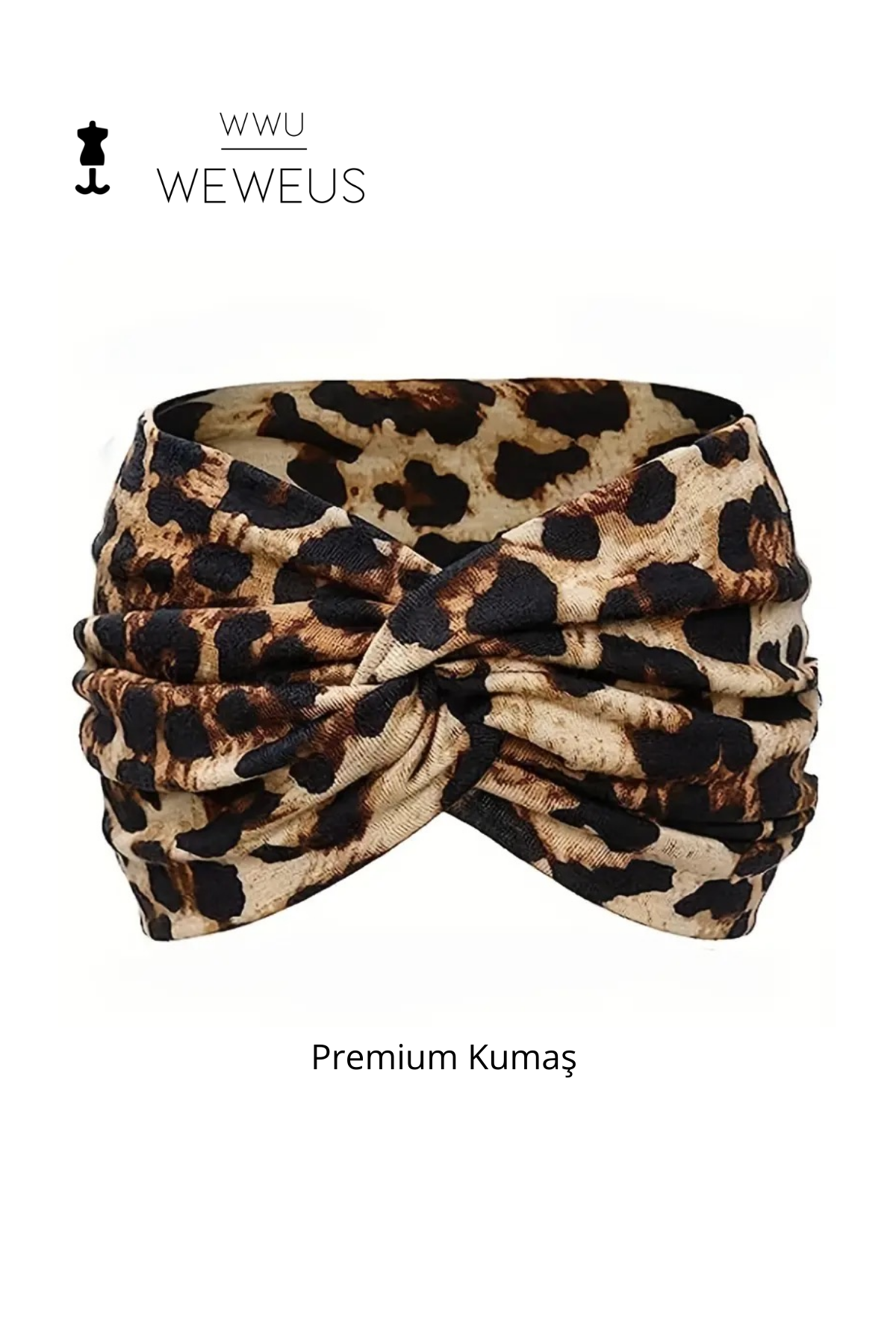 WeWeus Leopar Premium Kadın Dar Saç Bandı