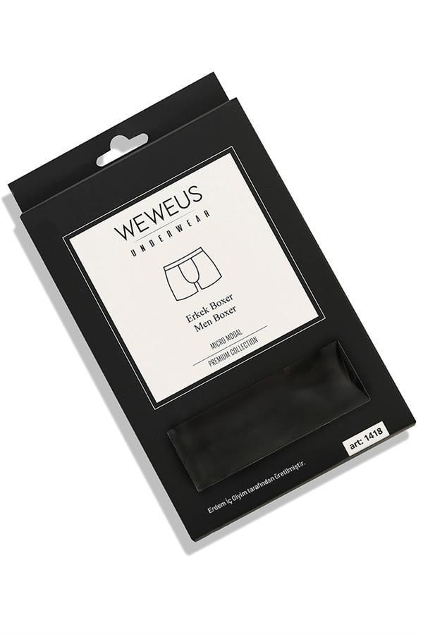WeWeus Siyah Micro Modal Premium Erkek Boxer
