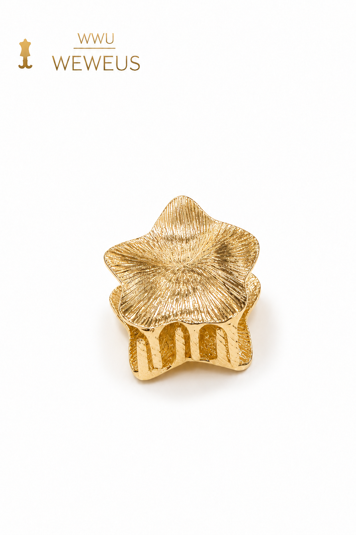 WeWeus Yıldız Gold Parlak Sarı Metal Mini Premium Mandal Toka