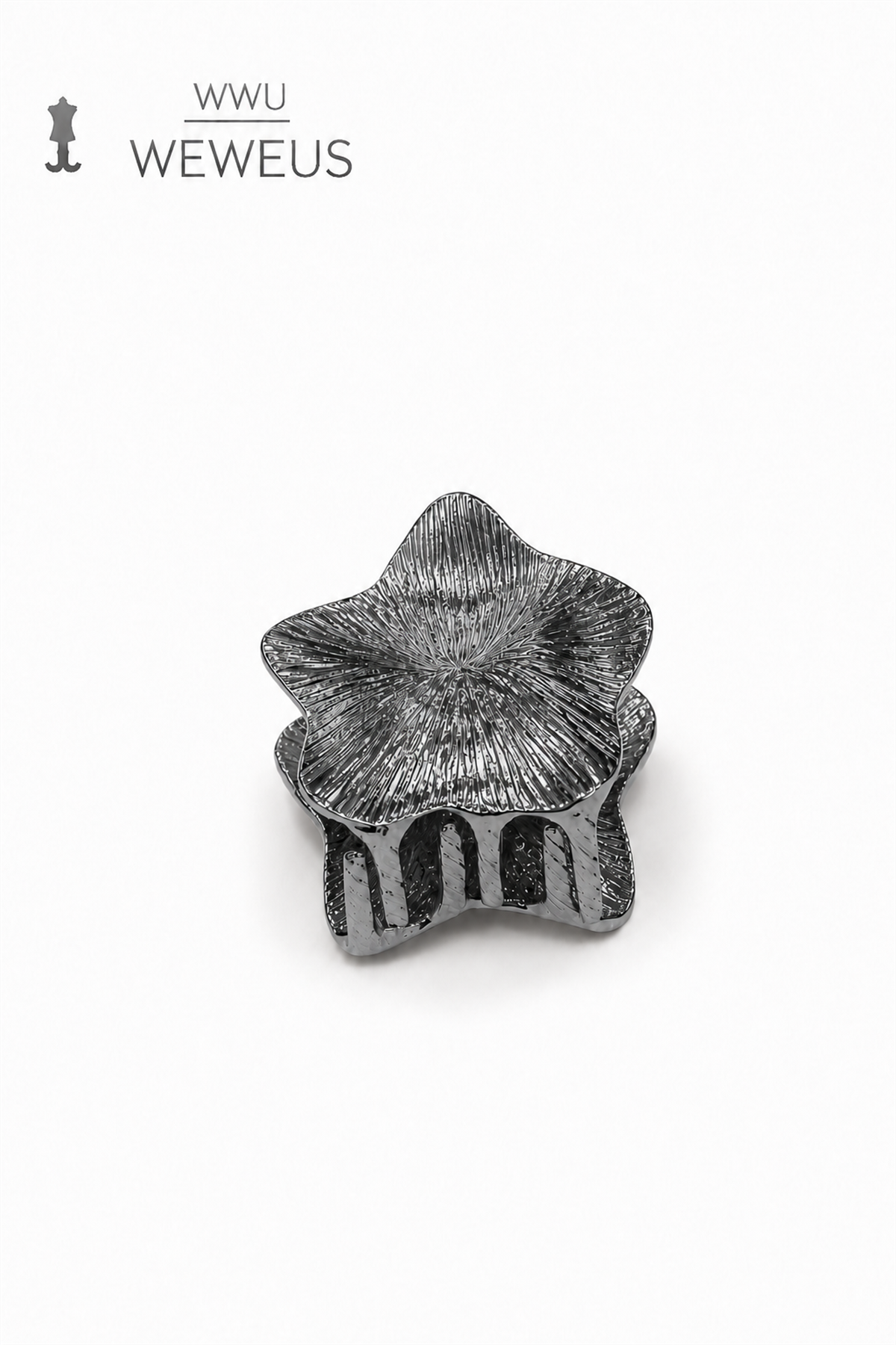 WeWeus Yıldız Koyu Gri Parlak Metal Mini Premium Mandal Toka