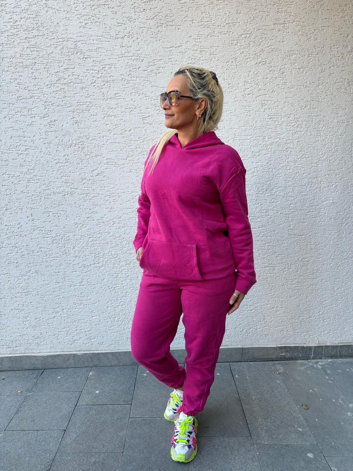 Pembe Kapşonlu Eşortman Takım