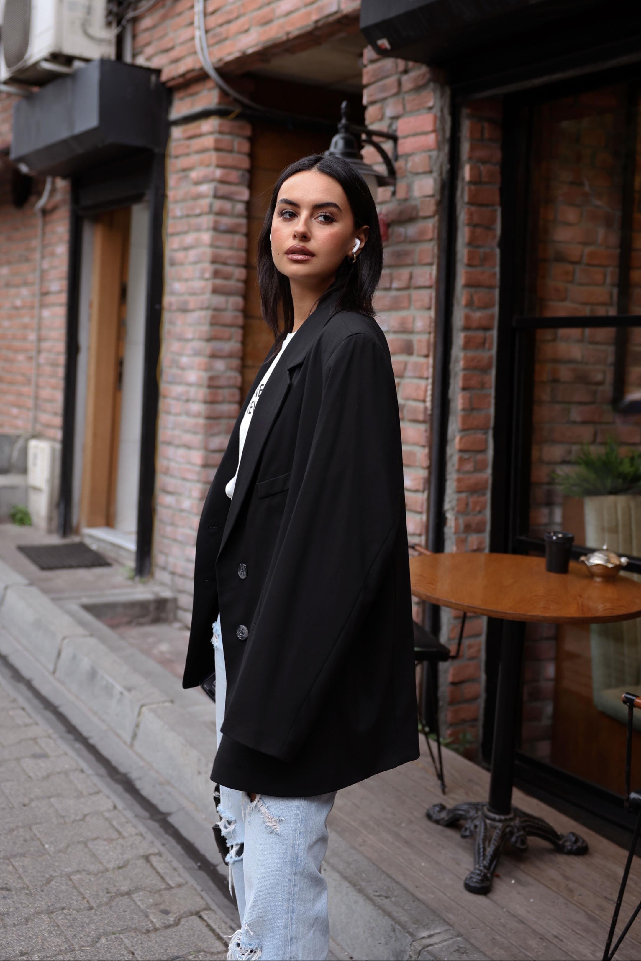 Oversize Blazer Ceket Siyah