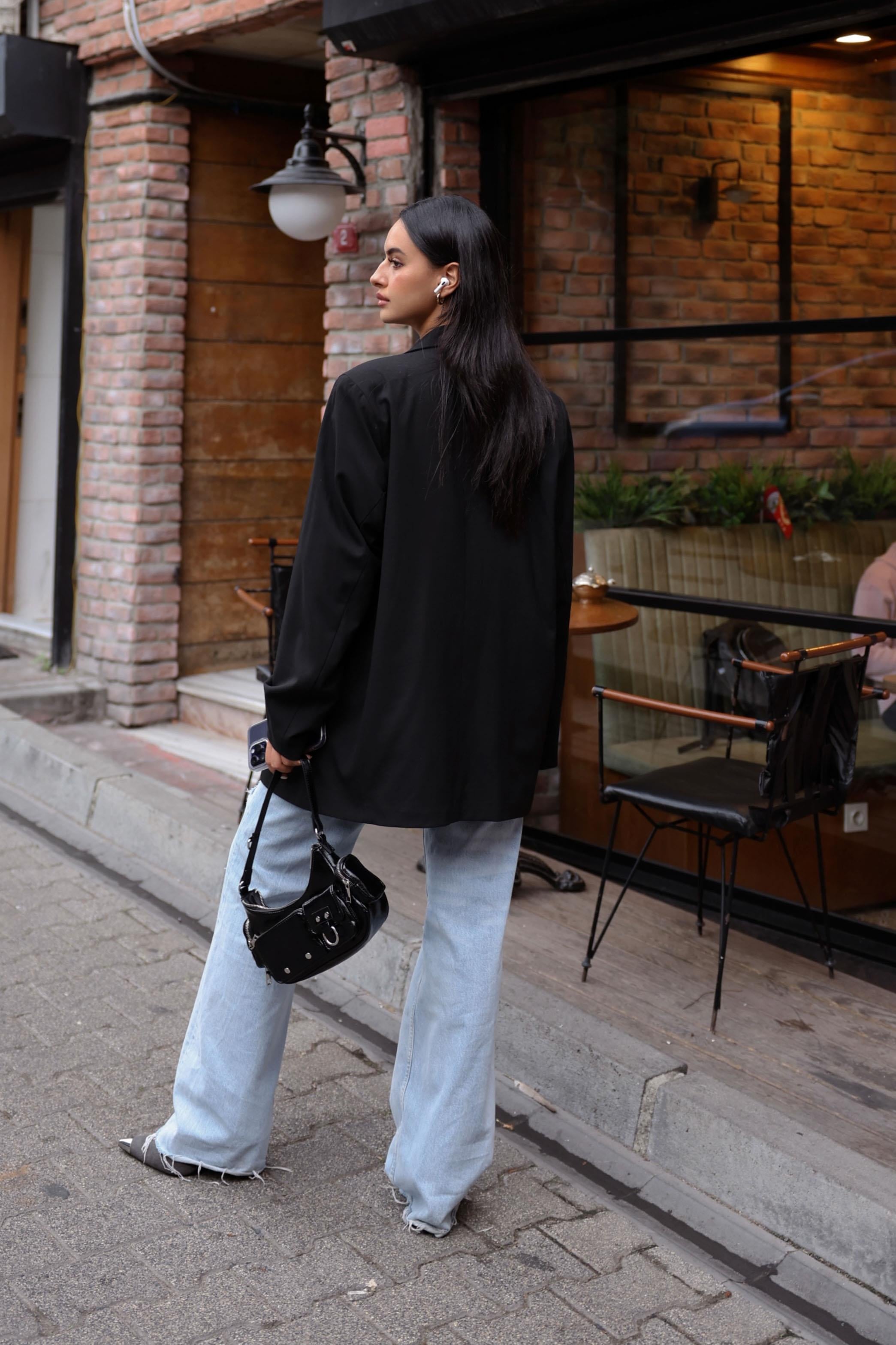 Oversize Blazer Ceket Siyah